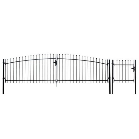 Aleko DIY Steel Dual Driveway KitATHENS Style15x5Ft Pedestrian Gate3x5Ft DWGD15X5PD